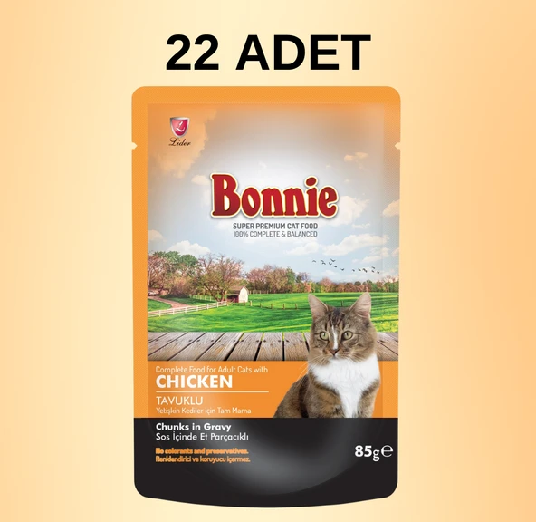 Bonnie Tavuklu Pouch Yetişkin Kedi Maması 85 garm