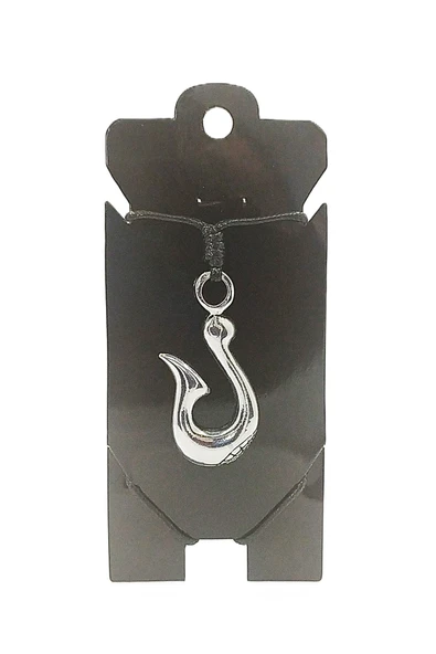 UNİSEX KORE İP ASKILI VE KROM ÇELİK KAPLAMALI TRİBAL KOLYE ürün görseli 1