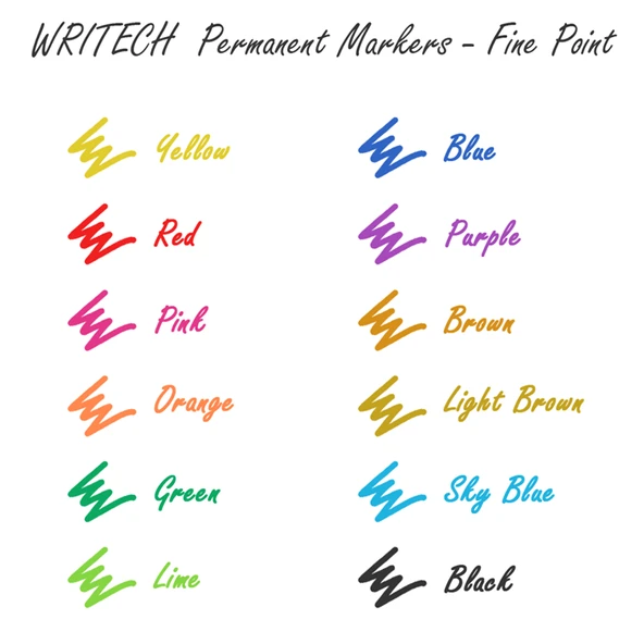 WRITECH W-805P BASMALI PERMANENT KALEM REFILL KIRMIZI - 12'Lİ KUTU - 2