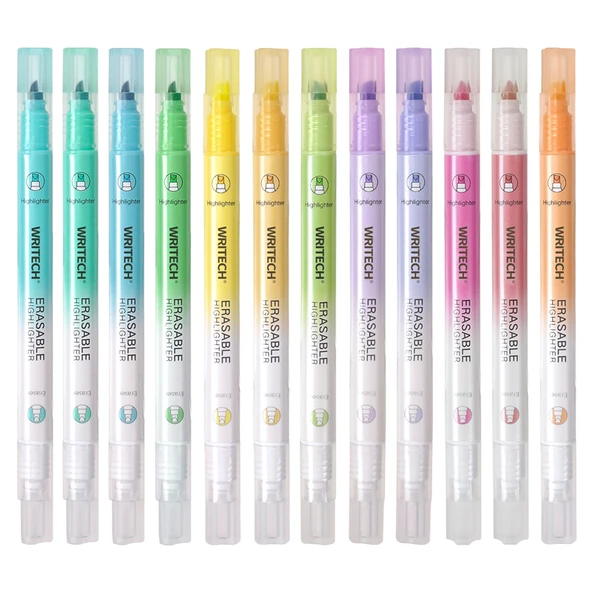 WRITECH W-822 SİLİNEBİLİR FOSFORLU KALEM PASTEL MAVİ  - 12'Lİ KUTU