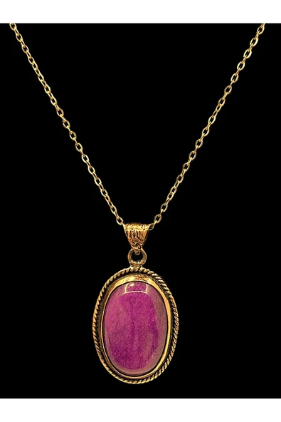 KADIN DOĞAL TAŞLI SAF BAKIR KOLYE