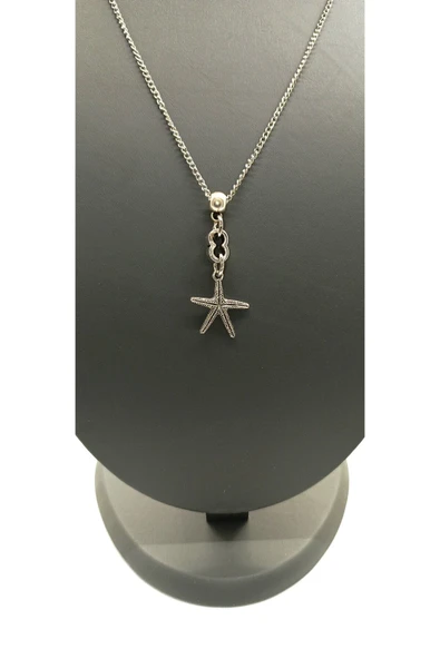 UNİSEX GÜMÜŞ KAPLAMALI ZİNCİR KOLYE ürün görseli 1