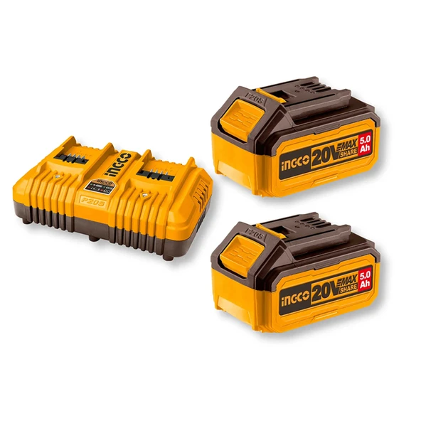 Ingco Fbcpk2425e Li-ion Akü Ve Şarj Cihazı Seti 20v 5.0ah ürün görseli