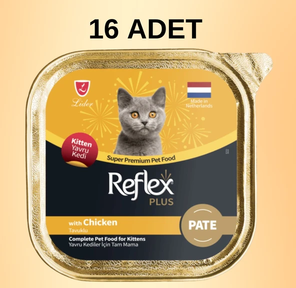 Reflex Plus Tavuk Etli Yavru Kedi Yaş Maması 85 gram (16 Adet)