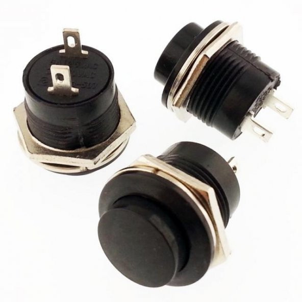 BUTON YUVARLAK  Plastik 16mm SİYAH  R13-507  IC-180A