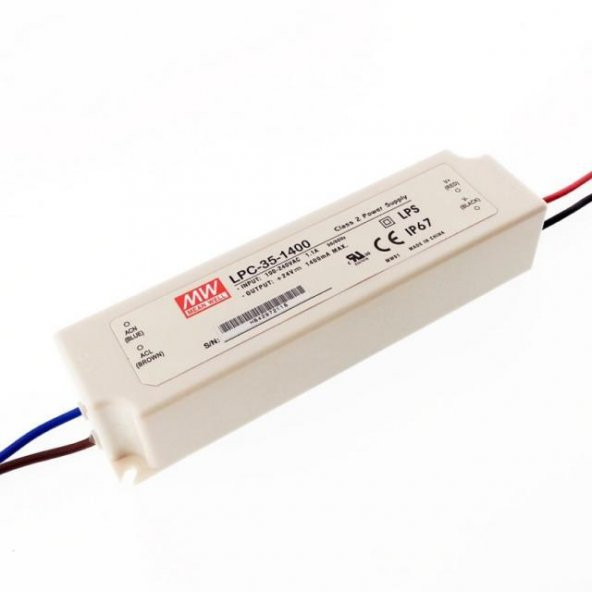 Meanwell Lpc-35-1400  9 ~ 24v 1400 Ma Sabit Akım Led Driver İp67