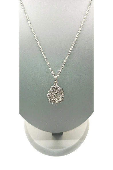 UNİSEX GÜMÜŞ KAPLAMALI ZİNCİR KOLYE ürün görseli 1