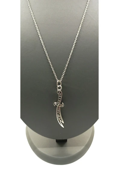 UNİSEX GÜMÜŞ KAPLAMALI ZİNCİR KOLYE ürün görseli 1