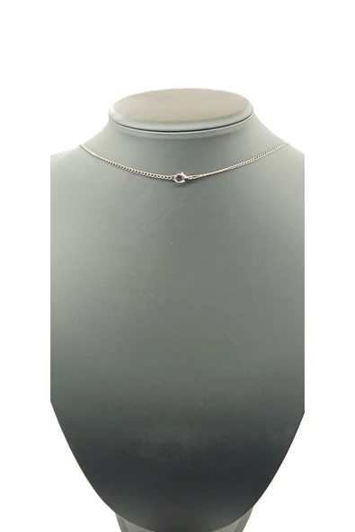 UNİSEX GÜMÜŞ KAPLAMALI ZİNCİR KOLYE - Resim 2