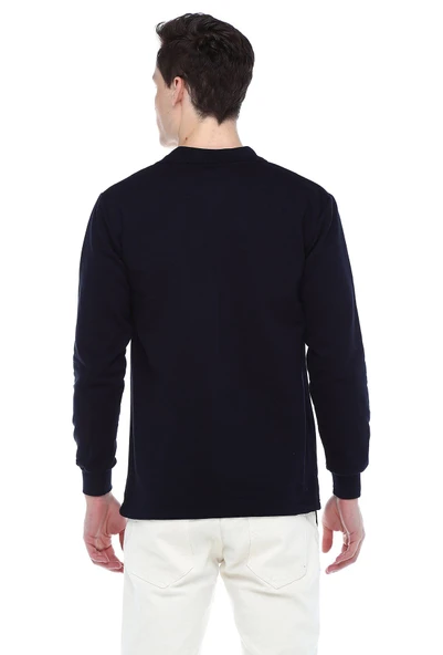 POLO YAKA LACİVERT SWEATSHİRT - 3