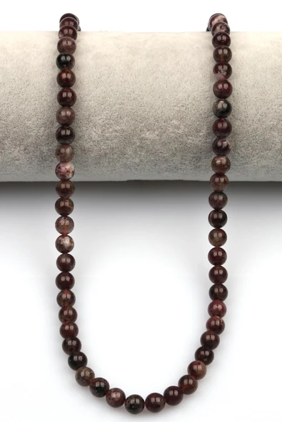 Pembe Turmalin (Rubelit A Kalite) Doğaltaş Dizi 6 mm Küre Kesim - Resim 2