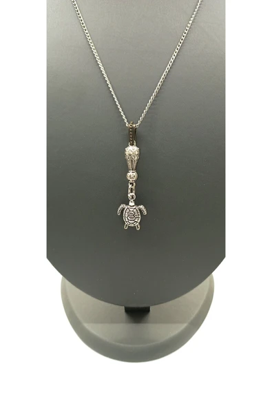 UNİSEX GÜMÜŞ KAPLAMALI ZİNCİR KOLYE ürün görseli 1