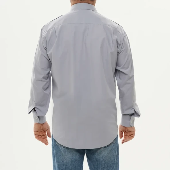 GRİ ERKEK UZUNKOL GÖMLEK - 3