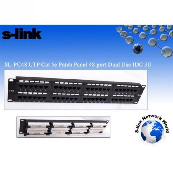 S-Link SL-PC48 48 Port UTP CAT5E Patch Panel