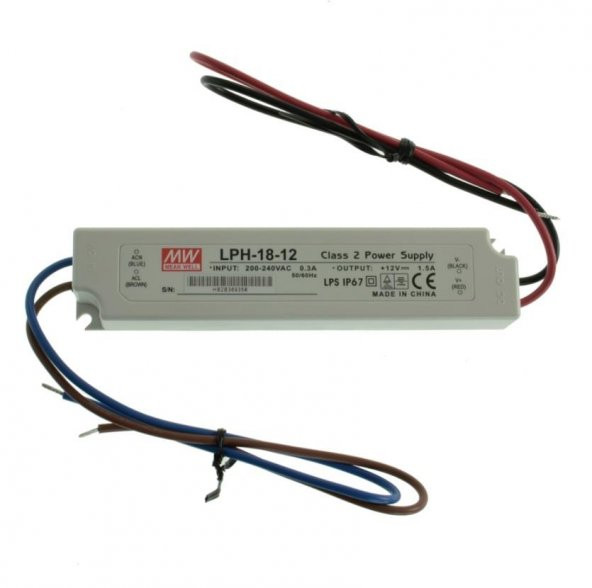 Meanwell Lph-18-12 18w 12v 1,5a Sabit Voltaj Led Driver İp67