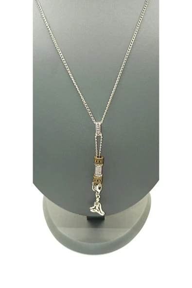 UNİSEX GÜMÜŞ KAPLAMALI ZİNCİR KOLYE ürün görseli 1