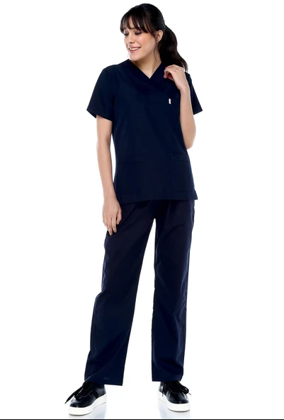 LACİVERT HEMŞİRE TAKIMI UNİSEX - 2