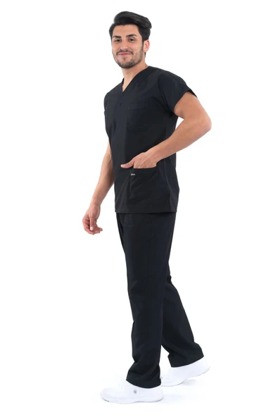 SİYAH HEMŞİRE TAKIMI UNİSEX - 4