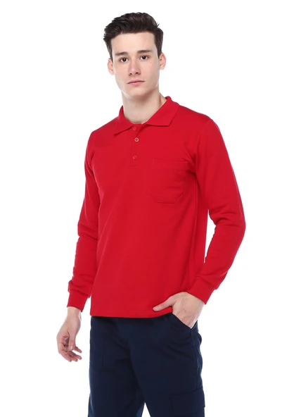 POLO YAKA KIRMIZI SWEAT - 2