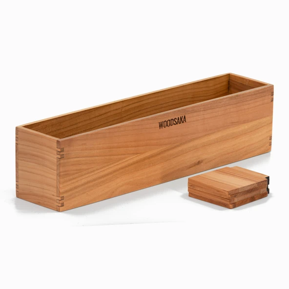 Woodsaka Reka 5 Bölümlü Ayarlanabilir Kalemlik Organizer - Kiraz - 4
