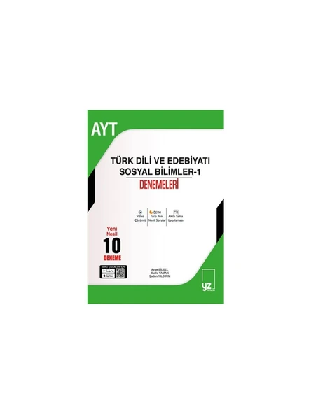 YZ Yayınları AYT Türk Dili ve Edebiyatı - Sosyal Bilimleri-1 10 Denemeleri - 2