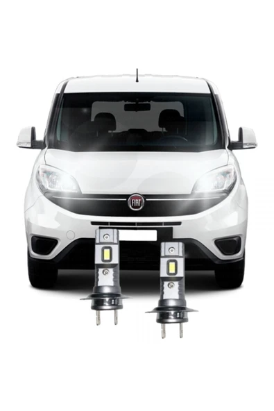 Fardoktoru FIAT DOBLO 4 LED XENON UZUN FAR AMPULÜ H7 Mini Led 2'li Set