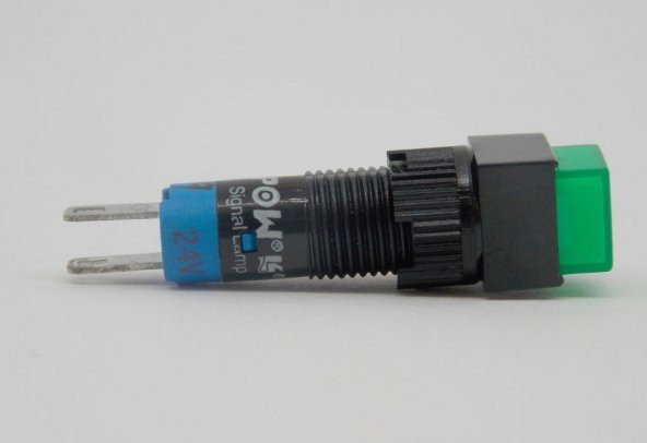 Onpow LAS4F-D/G 24V Yeşil M8 Sinyal Lambası Kare