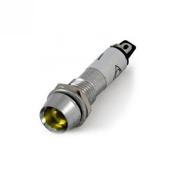 SİNYAL  LAMBASI METAL 12 V Ledli 8mm SARI IC-225