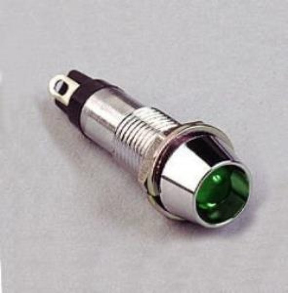 SİNYAL LAMBASI METAL 24V Ledli 8mm YEŞİL IC-225 (MBS-35873)