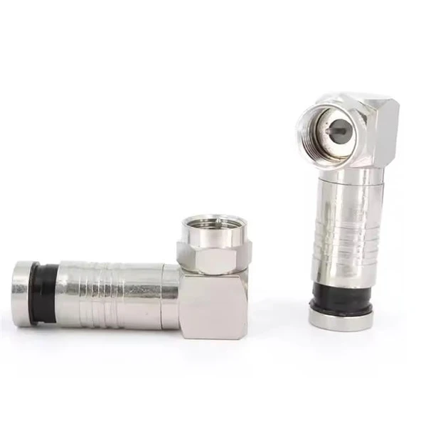 Nova Sıkmalı RG6/U6 L Tipi Çevirmeli F Konnektör - 2