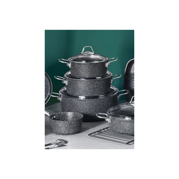 FALEZ BLACK LİNE 24 CM GRANİT KARNIYARIK TENCERE - 4