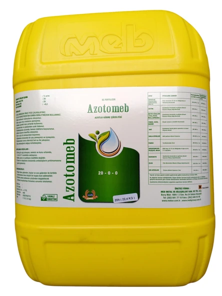 Mebor Azotomeb %20 Azot Sıvı Gübre 20 Litre