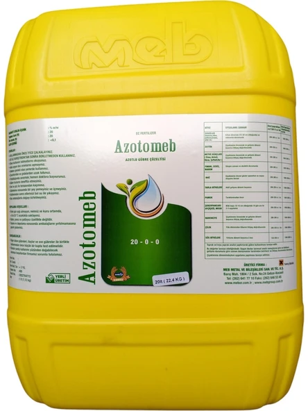 Mebor Azotomeb %20 Azot Sıvı Gübre 20 Litre ürün görseli