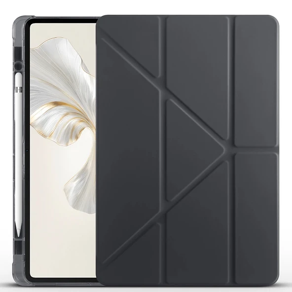 Honor Pad 9 Uyumlu Kılıf Tri Folding Kalem Bölmeli Standlı Kılıf - 7