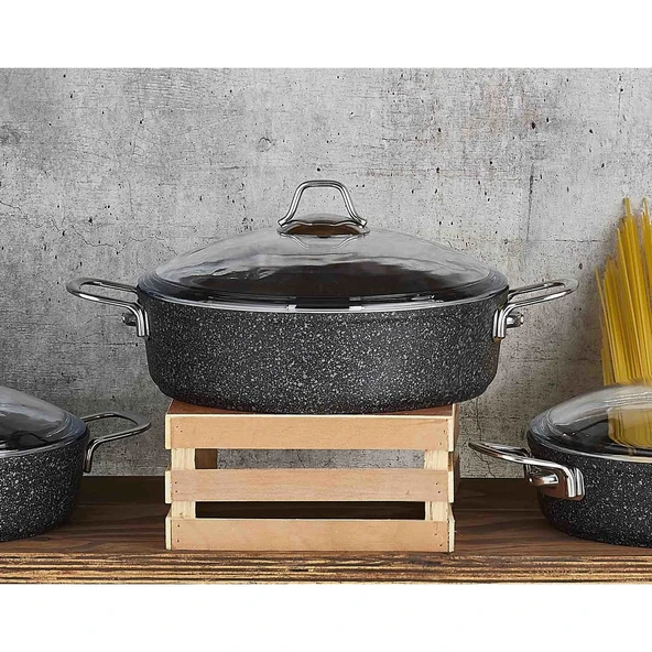 FALEZ BLACK LİNE 24 CM GRANİT KARNIYARIK TENCERE - 2