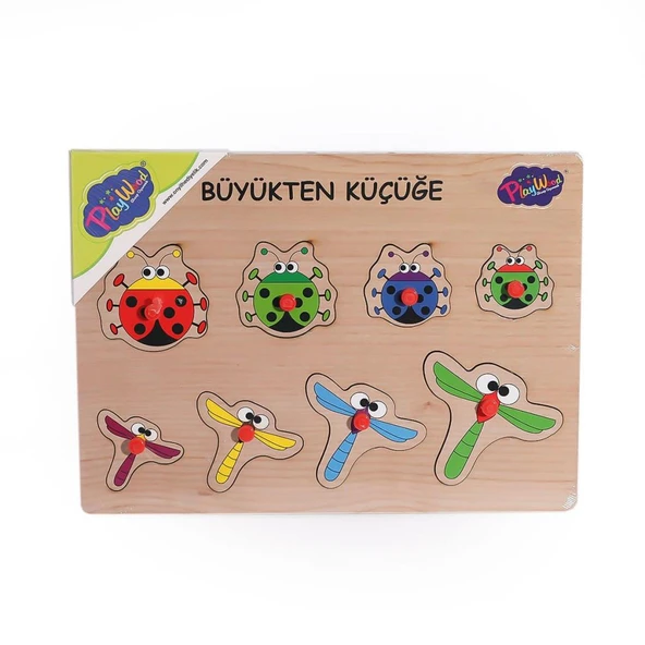 131-132 ONY Ahşap Tutmalı Puzzle Büyükten Küçüğe -Onyıl - Resim 4