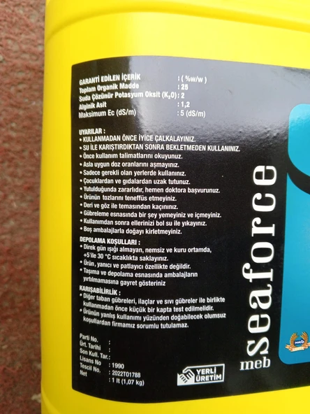 Mebor Seaforce Sıvı Deniz Yosunu 20 Litre - 3