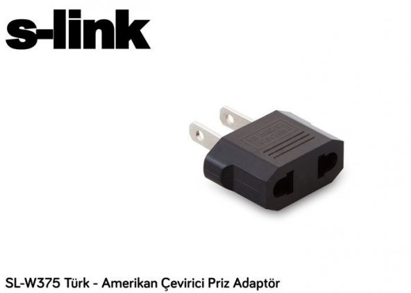 S-LİNK  POWER  ÇEVİRİCİ ADAPTÖR TÜRK  To  AMERİKAN  ÇEVİRİCİ  Topraksız Fiş  SL-W375