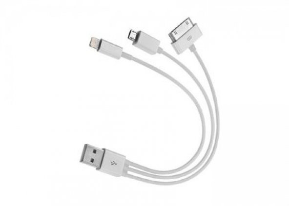 S-LİNK IP-522 USB IPOD/IPAD/IPHONE4 /SAMSUNG USB DATA ŞARJ - (BEYAZ) 3İN1 - 3