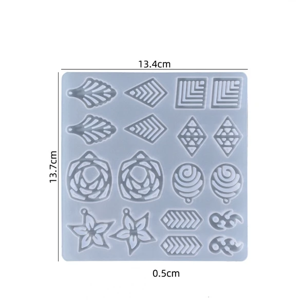 EPOKSİ REÇİNE SİLİKON KALIP İTHAL ÇOKLU KÜPE GÜL SİLİKON KALIP HB75215 - 0007