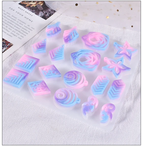 EPOKSİ REÇİNE SİLİKON KALIP İTHAL ÇOKLU KÜPE GÜL SİLİKON KALIP HB75215 - 0007 - 2