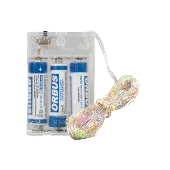3*aa Pi̇lli̇ 4 Renkli̇ Rgb Sabi̇t 10 Metre Kablolu Bağ Led - 2