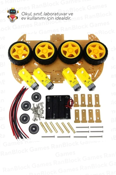 25'li Paket 4WD Robot Araba Kiti - Okul ve Sınıflar için MEB Uyumlu - 2