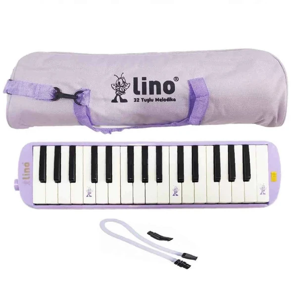 Lino 32 Tuşlu Bez Çantalı Melodika Pastel Mor ürün görseli 1