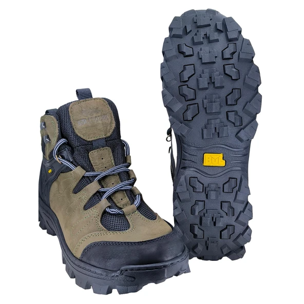 Bulldozer Outdoor Bot Nubuk Deri Haki 250004 - 5