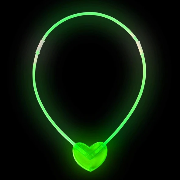 Karanlıkta Yanan Glow Stick Kalp Şekilli Kolye 6 Renk 6 Adet - 9