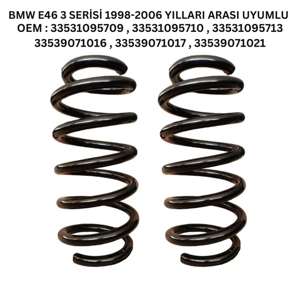 1998-2006 BMW 3 Serisi E46 İçin Standart Yay ST104046R - 2 Adet Arka Helezon Yay Takımı - 2