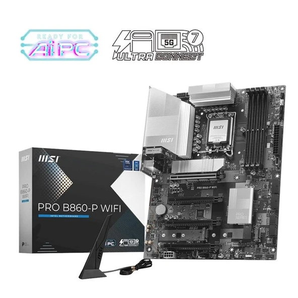 MSI PRO B860-P WIFI7 DDR5 HDMI-DP PCIE 5.0 1851P ATX ürün görseli