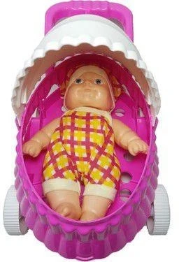 EĞLENCELİ YATAK PUSETLİ OYUNCAK BEBEK