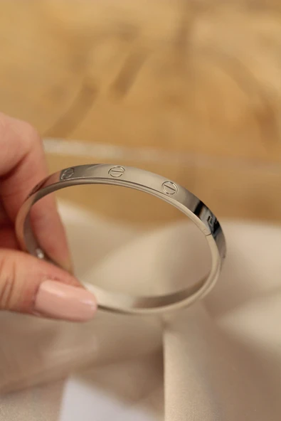 Silver Renk Çelik Bilezik - TJ-BB3569 - 2